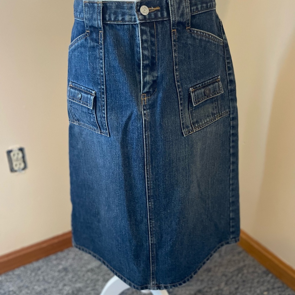 GAP Blue Pencil Cargo Midi Skirt